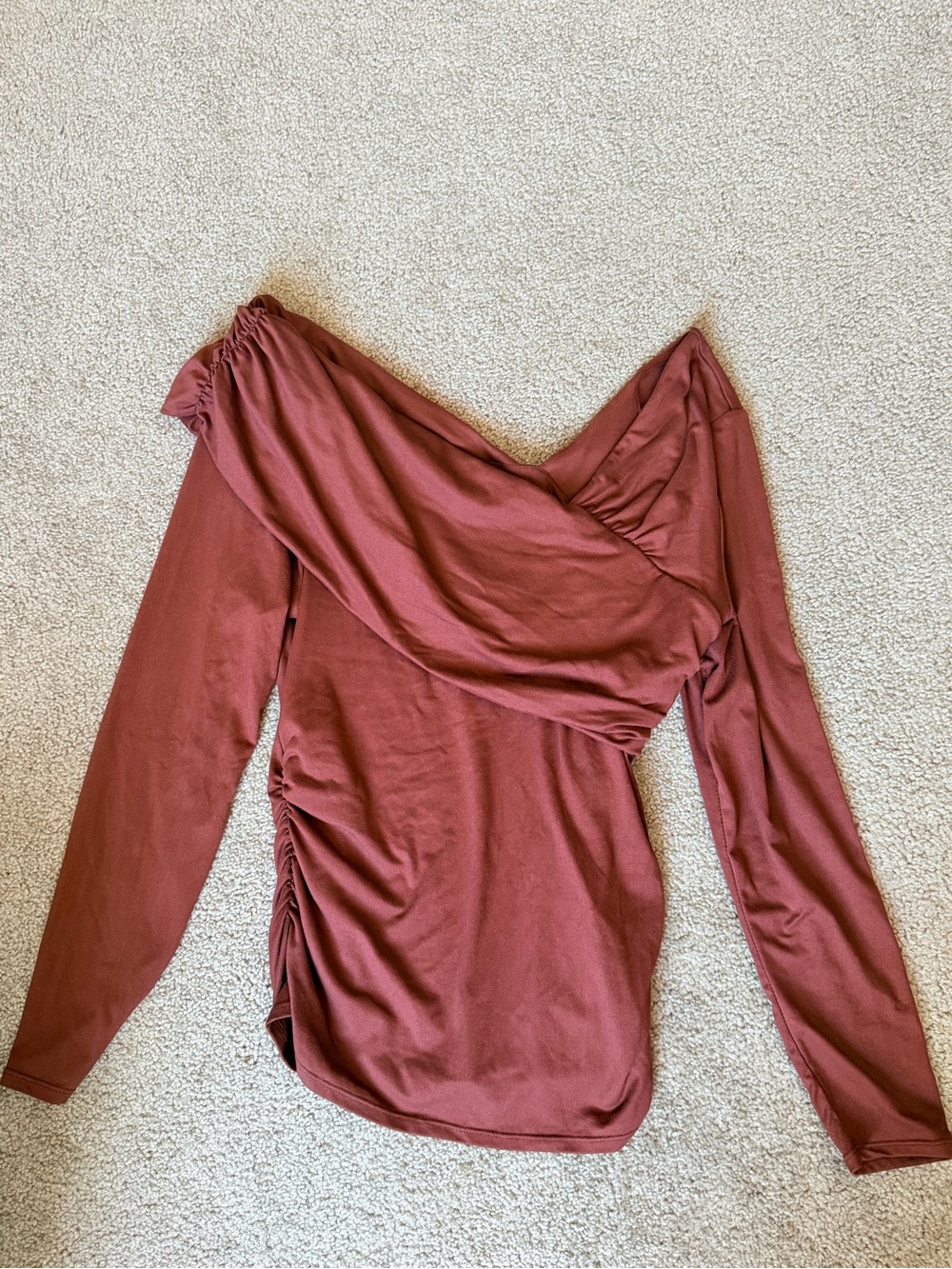 NWT Off-Shoulder Draped Long-Sleeve Top